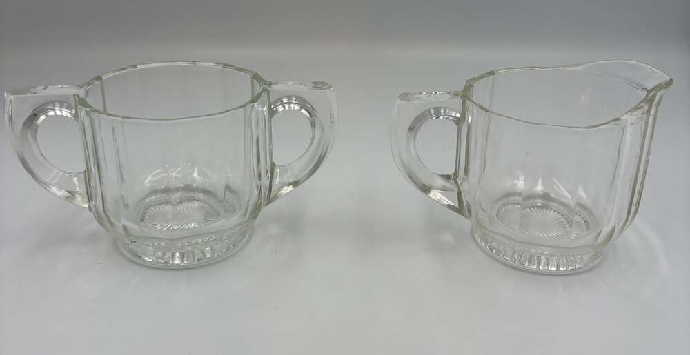 Vintage Depression Glass Sugar & Creamer Set